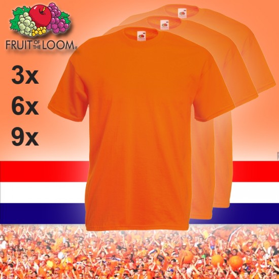 Deal Digger - 3/6/9 X Oranje Fruit Of The Loom T-shirts