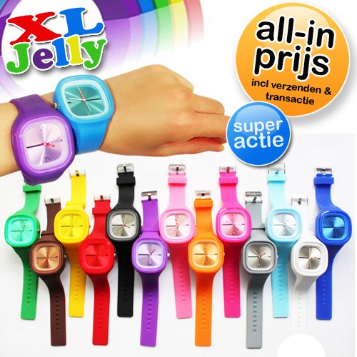 Deal Digger - Trendy Unisex Jelly Xl Horloge Voor Een All- In Prijs