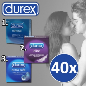 Deal Donkey - 40X Durex Condooms; Keuze Uit Natural, Extra Safe Of Elite