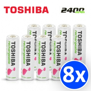 Deal Donkey - 8 Oplaadbare Toshiba Aa Batterijen 2400Mah
