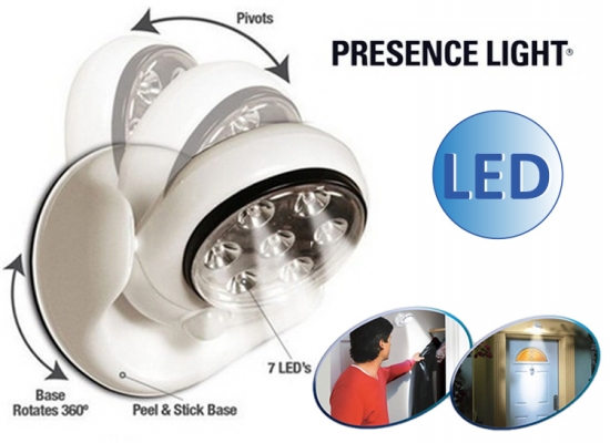 Deal Donkey - Presence Light Lamp Met Bewegingssensor Sensoren En 360Â° En 180Â° Draai-Functie