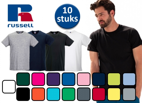 Deal Donkey - Russsell Slim T-Shirts - 10 Stuks