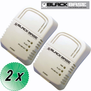 Gave Aktie - Black Base 85Mbps Homeplug Adapter (Set Van 2)