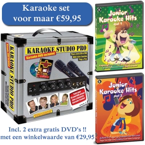 Gave Aktie - Karaoke Set Studio Pro + 2 Junior Meezing Dvd's