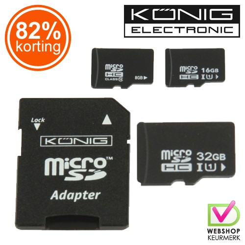 Gave Aktie - Konig Micro SD 8, 16 of 32 GB
