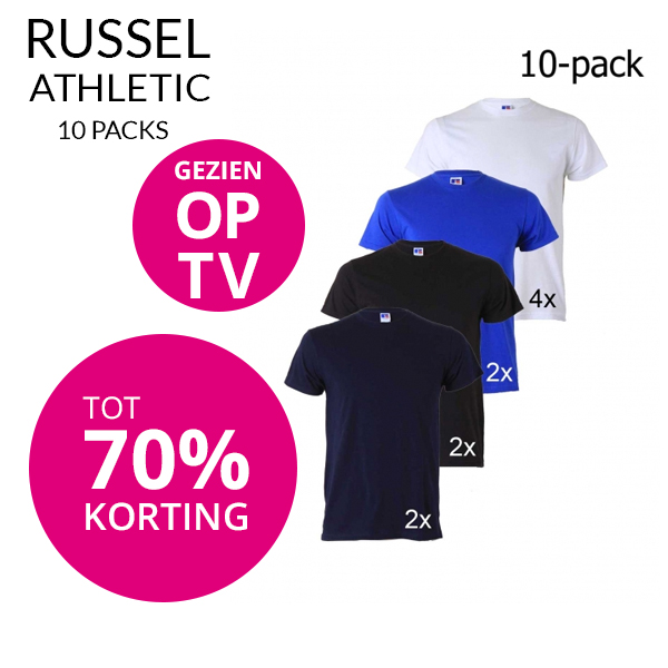 Goeiemode (m) - Russel Athletic 10Pack T-shirts