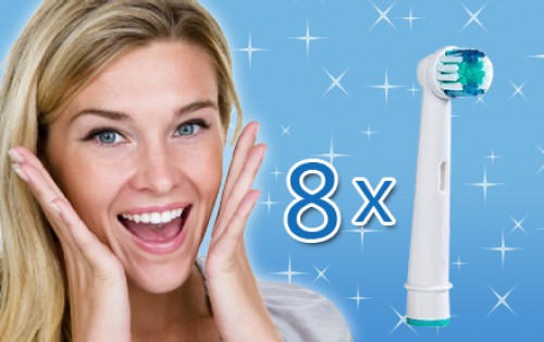 Golden Deals - 8 opzetborstels voor alle gangbare Oral-B elektrische tandenborstels: poetsen tegen korting!
