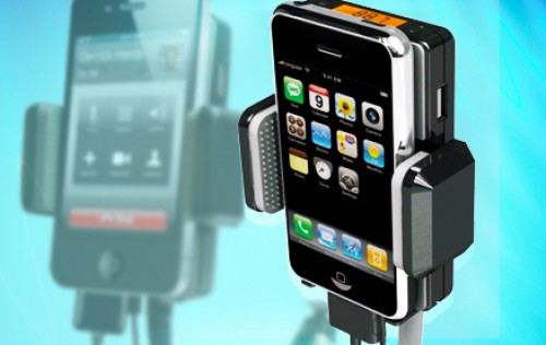 Golden Deals - iPhone Carkit met FM stereo transmitter: handsfree bellen en draadloos muziek afspelen in je auto!