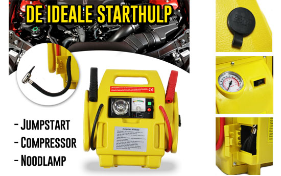 Group Actie - Jumpstarter 3-In-1 Tool : Oplader, Noodverlichting En Compressor In Één!