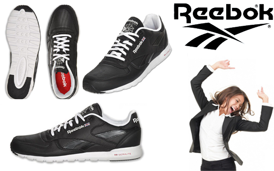 Group Actie - Reebok Dames Sneaker Leder In De Kleur Zwart Wit!