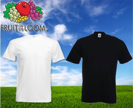 Groupdeal - 12 witte of 10 zwarte Fruit of the Loom t-shirts!