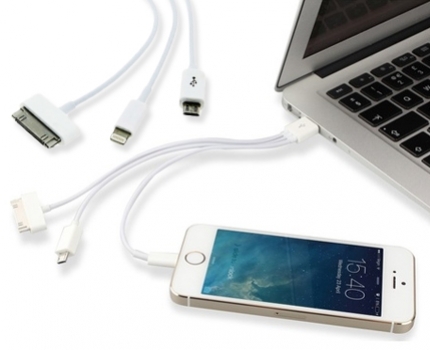Groupdeal - 3-in-1 USB Oplader! voor Apple devices en Micro USB