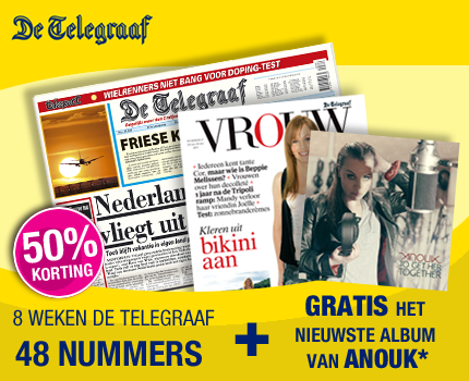 Groupdeal - ACHT weken De Telegraaf abonnement met 50% korting + GRATIS het nieuwste album van Anouk!