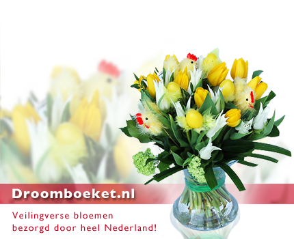Groupdeal - Bijna Pasen! Fleur je huis op met een fraai Paasboeket van Droomboeket.nl, of neem mee als geschenk!
