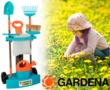 Groupdeal - Complete 8-delige Gardena Tuintrolley voor kinderen!