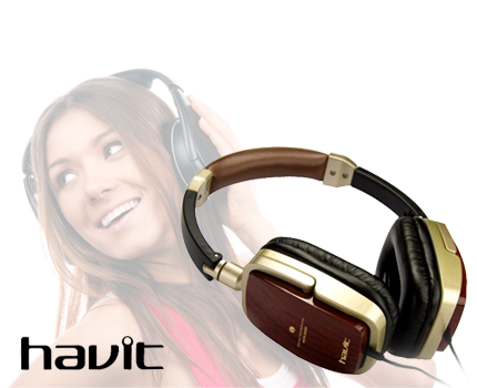 Groupdeal - De Havit Retro Style Headphone Brown en Gold