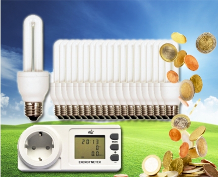 Groupdeal - Energiebesparings-pakket met energiemeter en 20 (!) spaarlampen