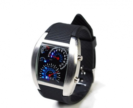 Groupdeal - EUROKNALLER LED Rev Watch; Dashboard-stijl horloge
