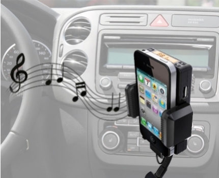Groupdeal - iPhone Carkit met FM stereo transmitter!