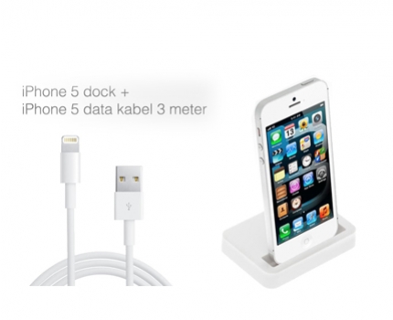 Groupdeal - iPhone dock en 3-meter USB kabel voor de iPhone 5!