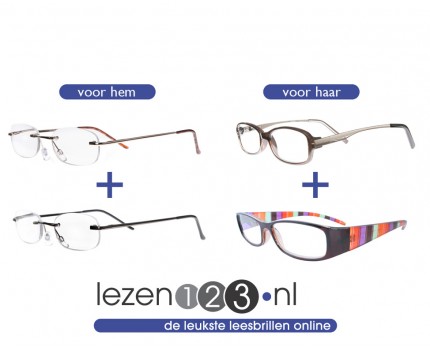 Groupdeal - Je leest het goed! Een prachtige set leesbrillen van Lezen123 voor de helft van de prijs!