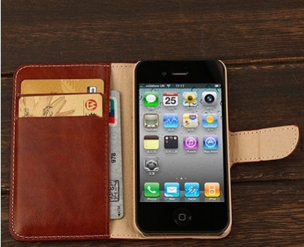 Groupdeal - Luxe leren iPhone wallet in zwart, rood of bruin!