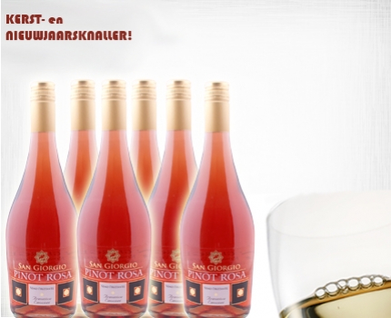 Groupdeal - Nieuwjaarsknaller! 6 flessen van San Giorgio vino frizzante Pinot Rosato!