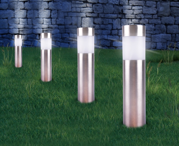 Groupdeal - Set van 4 luxe RVS LED Tuinlampen