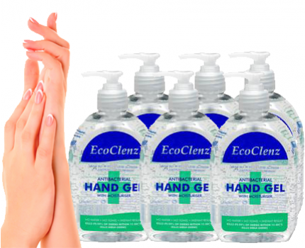 Groupdeal - Zes flessen EcoClenz Anti-Bacterial Hand Gel