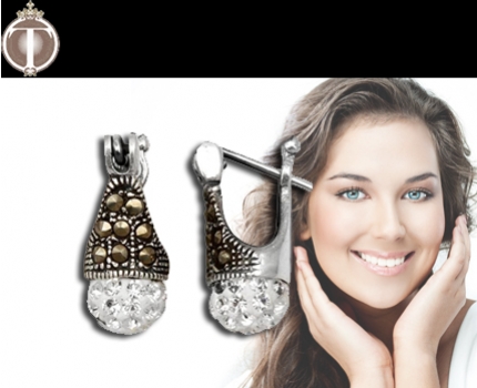 Groupdeal - Zilveren oorbellen met Swarovski Kristal van Timeless Inspiration