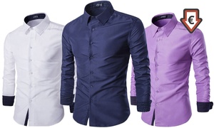 Groupon - 1 Of 2 Slim Fit Overhemden Voor Heren