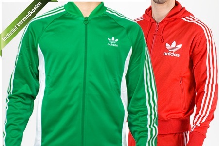 Groupon - Adidas Trainingsjack En Trainingsbroek, In Het Groen Of In Het Rood, Inclusief Verzendkosten (Vanaf € 39)