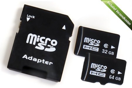 Groupon - Enorme Opslagruimte Voor Je Smartphone Of Digitale Camera Met Micro Sd-kaarten Van 32 Of 64 Gb Met Adapter, Inclusief Verzendkosten (Vanaf € 24)