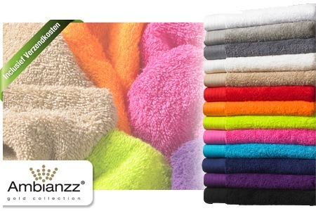 Groupon - Luxe Ambianzz Handdoeken Van 500 Gr/m2 Kwaliteitsbadstof In Verschillende Kleuren En Maten, Inclusief Verzendkosten (Vanaf € 29,95)