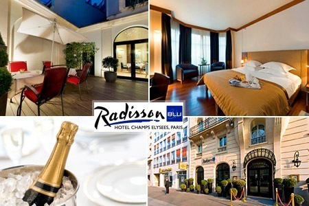 Groupon - Meerkeuzedeal: Beleef Super Romantisch Parijs Met Een Bezoek Aan Het Prachtige Radisson Blu Hotel Champs Elysees; Kies Uit 1 Of 2 Overnachtingen