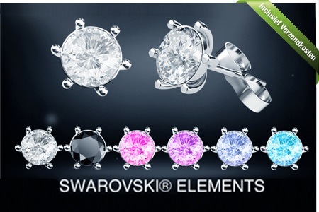 Groupon - Oorbellen Met Swarovski ® Elements, 1,2,3 Of 6 Paar Met Keuze Uit Zes Kleuren, Incl. Verzendkosten (Vanaf € 14,95)