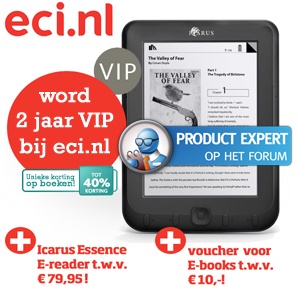 iBood - 2 jaar VIP bij eci.nl met gratis Icarus E-reader t.w.v. € 79,95 + voucher t.w.v. € 10,- voor E-books!
