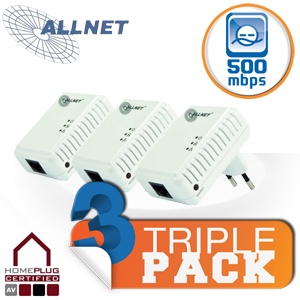 iBood - 3pack HomePlugAV 500Mbit Allnet Mini Ethernet Adapters