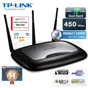 iBood - 450 Mbps Dual-Band Wireless N Gigabit router van TP-Link TL-WR2543ND