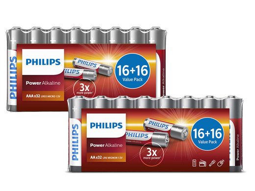 iBood - 64x Philips Alkaline Batterij