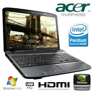 iBood - Acer Aspire Multimedia Notebook 4GB DDR3 Intel Dual-Core Processor met LED-backlit