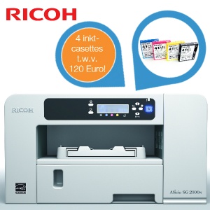 iBood - Aficio SG 2100N GELJET printer met Ricoh Low yield set / 4 inktcartridges