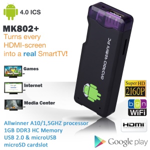 iBood - Allwinner A10 MK802+ Android 4.0 Mini PC op USB-stick formaat!