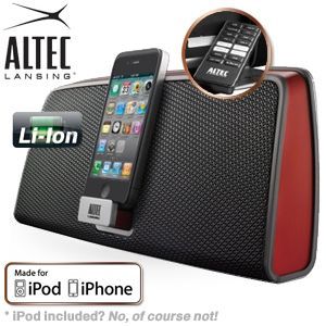 iBood - Altec Lansing oplaadbare, draagbare Speakerdock voor iPhone/iPod - Rood