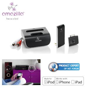 iBood - Amazilla ® iWing SR-HD Alle muziek op je iPod, iPhone of iPad draadloos streamen naar je HiFi set!