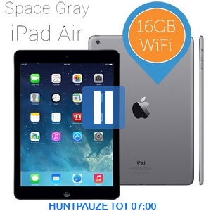iBood - Apple iPad Air 16 GB, Spacegrey, Wi-Fi en al het goeds van Apple (OPEN BOX) - huntpauze, we gaan weer verder om 07:00 uur!