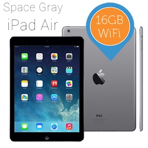 iBood - Apple iPad Air 16 GB, Spacegrey, Wi-Fi en al het goeds van Apple (OPEN BOX)