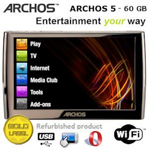 iBood - Archos 5 Portable WiFi Multimedia Player 60GB (Archos Gold Label Refurbished)