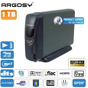 iBood - Argosy Full HD Mobile Multimedia Speler met 1TB Samsung EcoGreen Harddisk en HDMI