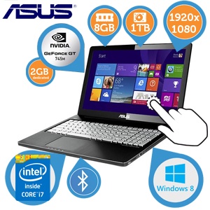 iBood - ASUS 15.6" notebook met 4th Gen. Intel Core i7, 8GB RAM, 1TB HDD en touchscreen (refurbished)